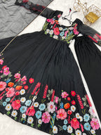 Gulrang Organza Silk Handworked Anarkali Set with Gota Patti Dupatta