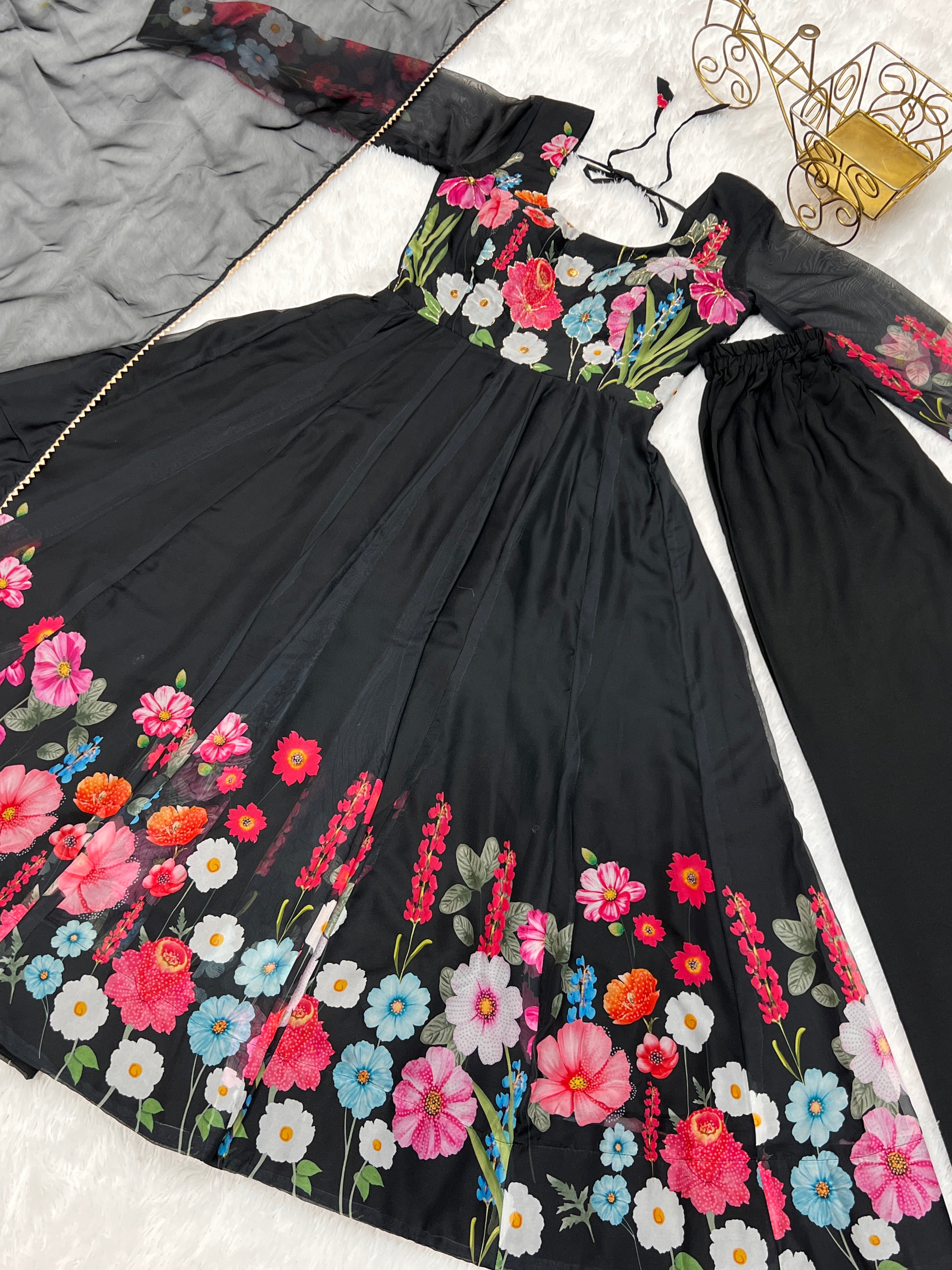 Gulrang Organza Silk Handworked Anarkali Set with Gota Patti Dupatta