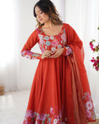 Gulrang Organza Silk Handworked Anarkali Set with Gota Patti Dupatta