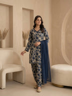 Mehvara Designer Pure Cambric Cotton Farshi Suit with Full Sleeve Kurti