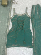 Navyasha Gorgeous Frendy Silk Embroidered Kurta with Bell Bottom & Dupatta