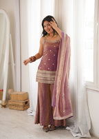 Navyasha Gorgeous Frendy Silk Embroidered Kurta with Bell Bottom & Dupatta