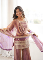 Navyasha Gorgeous Frendy Silk Embroidered Kurta with Bell Bottom & Dupatta