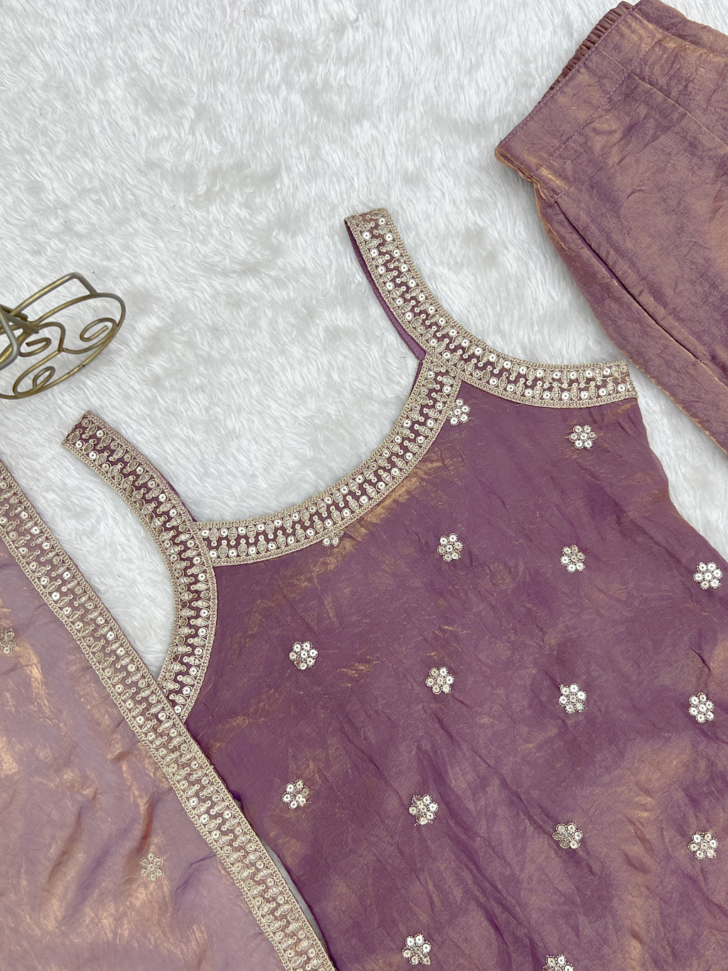 Navyasha Gorgeous Frendy Silk Embroidered Kurta with Bell Bottom & Dupatta