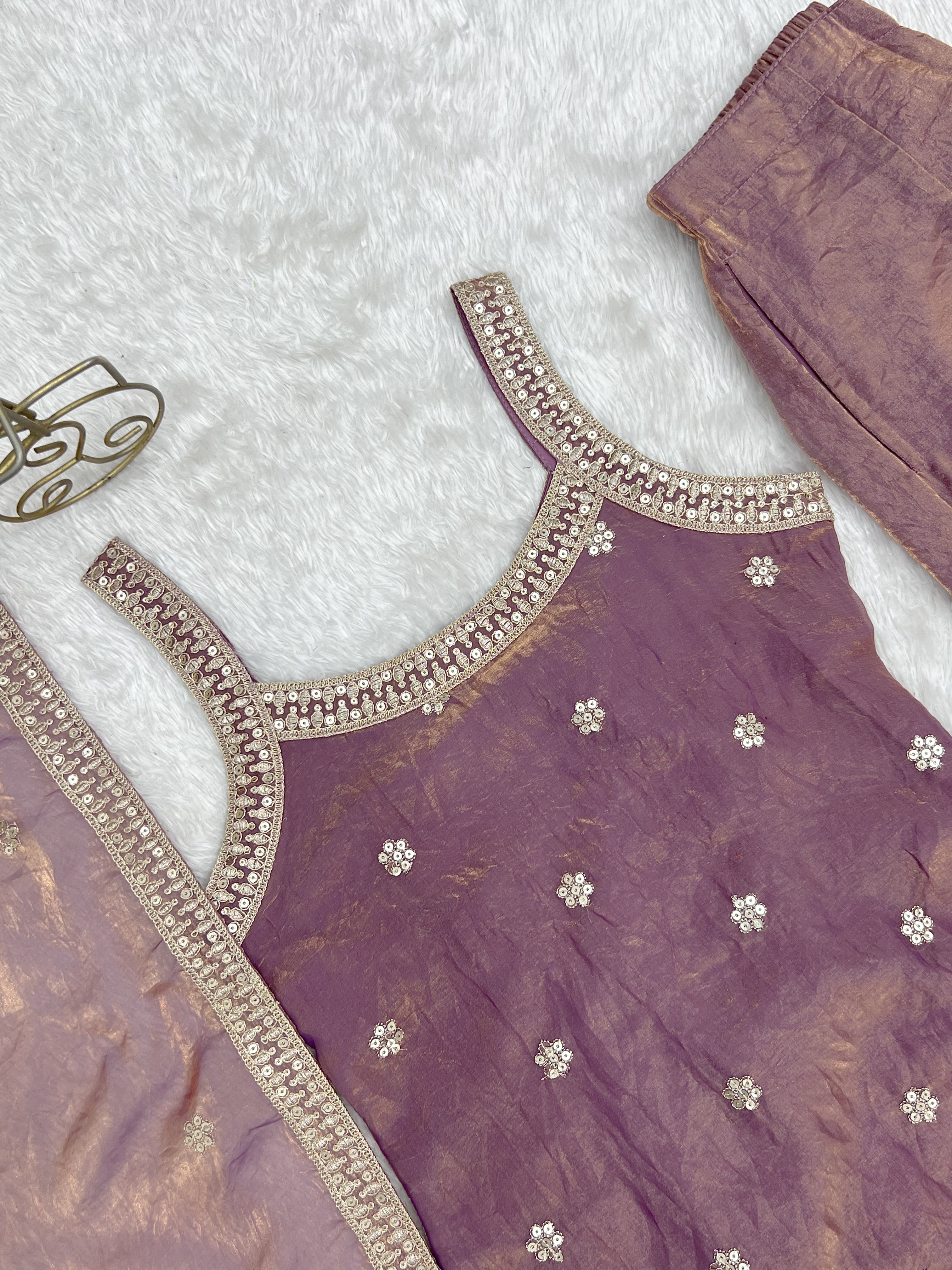 Navyasha Gorgeous Frendy Silk Embroidered Kurta with Bell Bottom & Dupatta