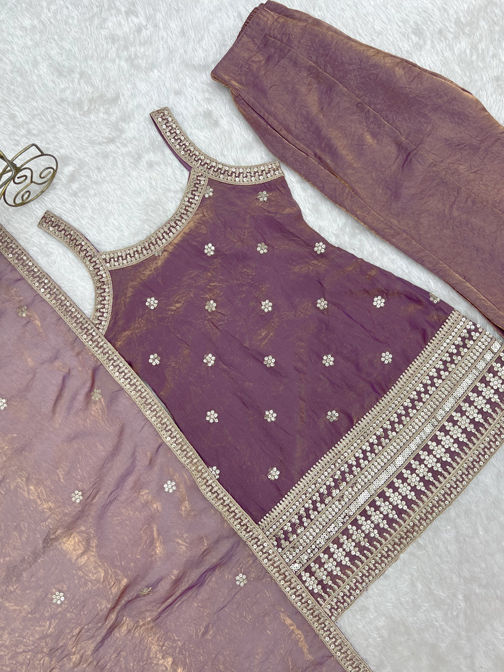 Navyasha Gorgeous Frendy Silk Embroidered Kurta with Bell Bottom & Dupatta