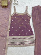 Navyasha Gorgeous Frendy Silk Embroidered Kurta with Bell Bottom & Dupatta