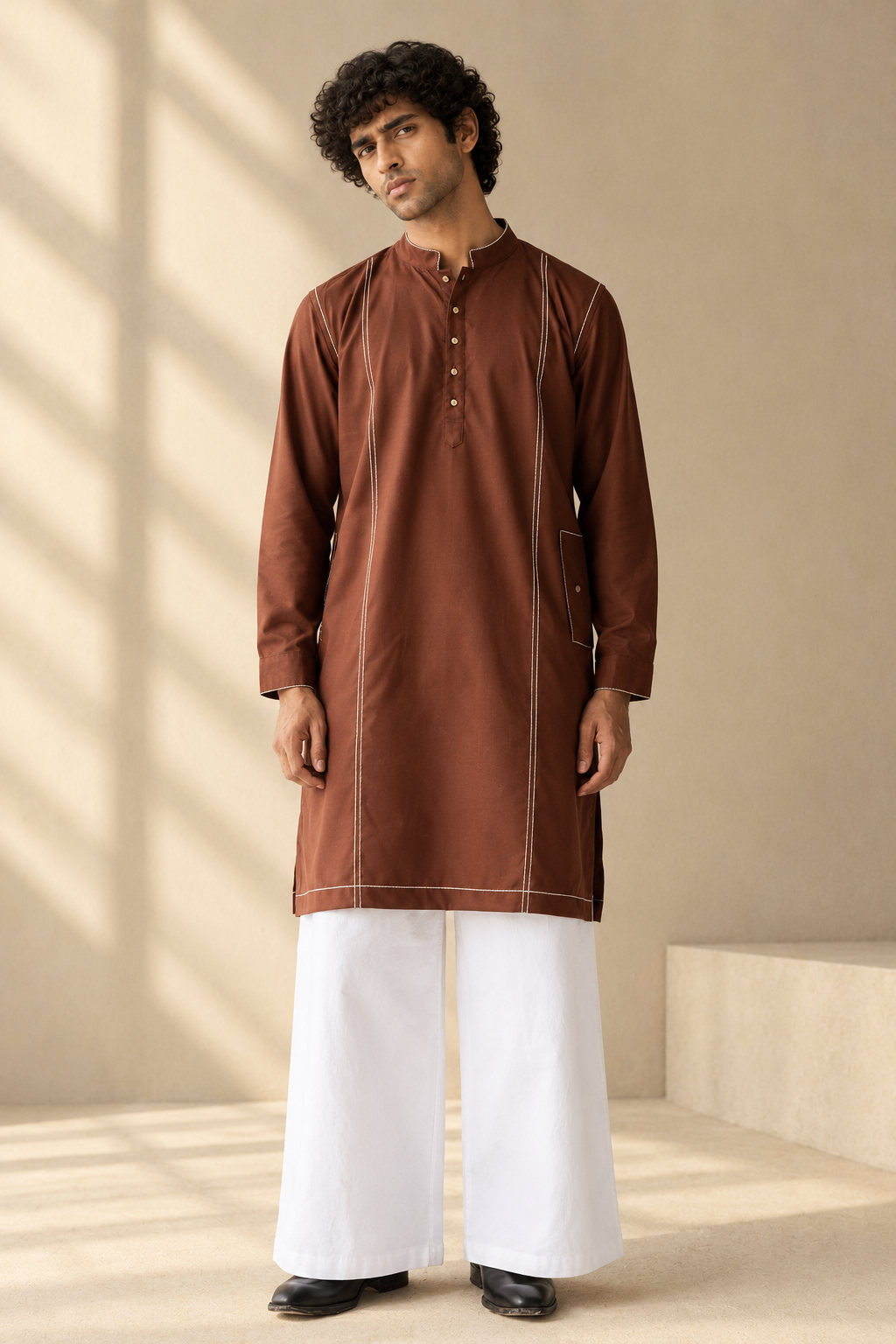 Aariv Men’s Cotton Blend Festive Kurta Pant Set