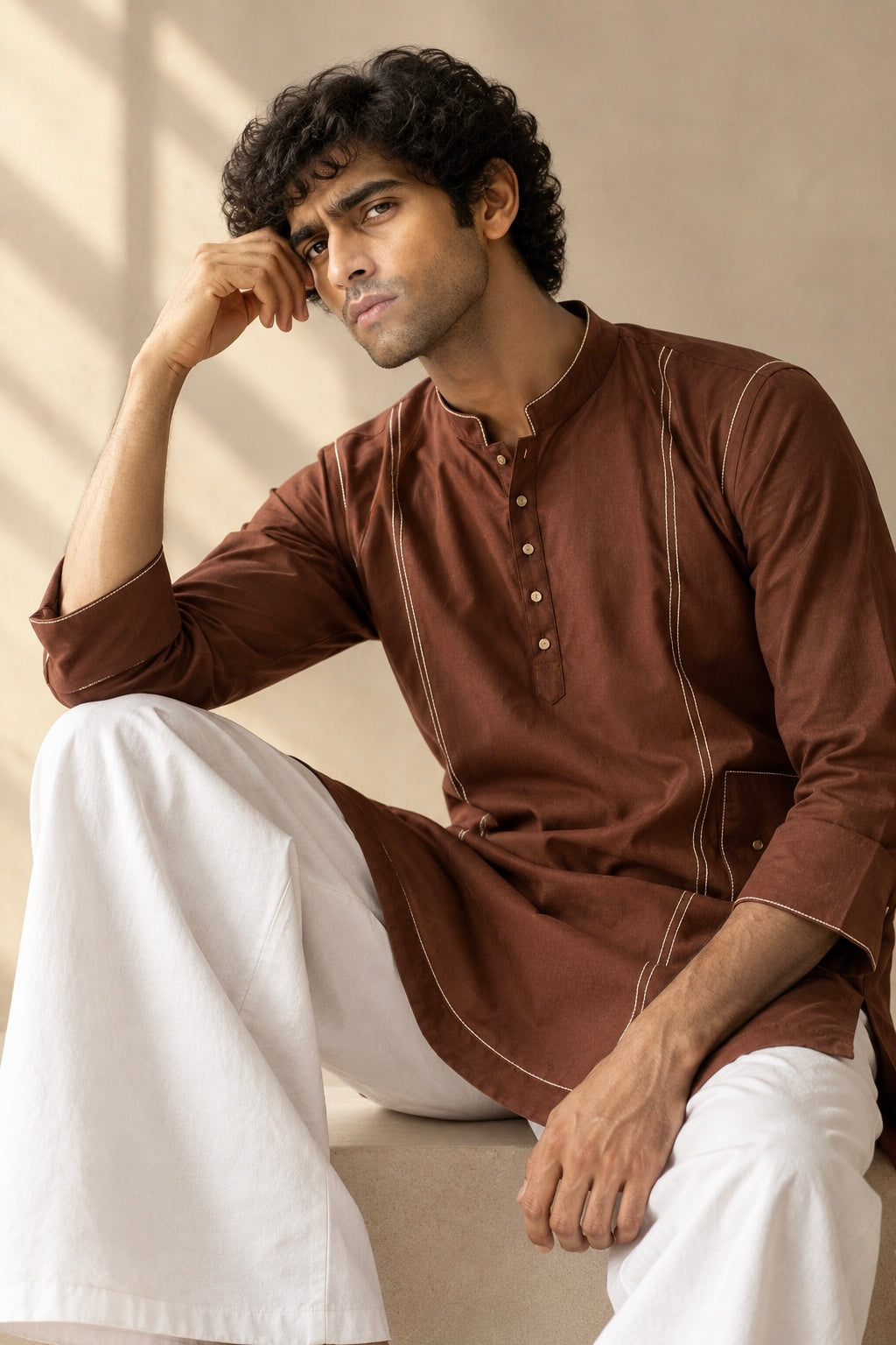 Aariv Men’s Cotton Blend Festive Kurta Pant Set