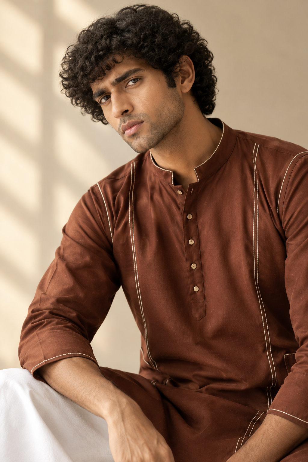 Aariv Men’s Cotton Blend Festive Kurta Pant Set