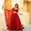 Wedding Wear Sequin Chikankari Lehenga Set with Georgette Dupatta