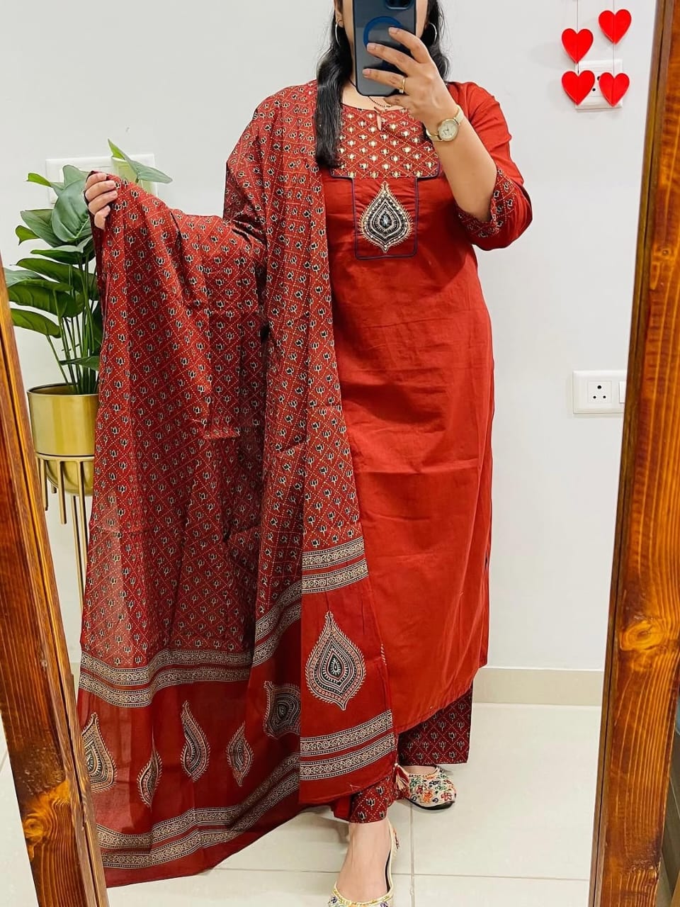 Prisha Cotton Sequins Work Kurti with Pant & Dupatta