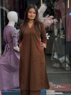 Ira Cotton Yoke Embroidered Suit Set with Pant & Dupatta