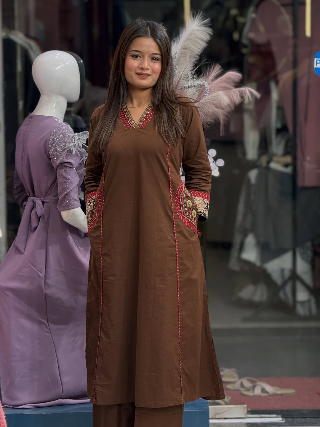 Ira Cotton Yoke Embroidered Suit Set with Pant & Dupatta