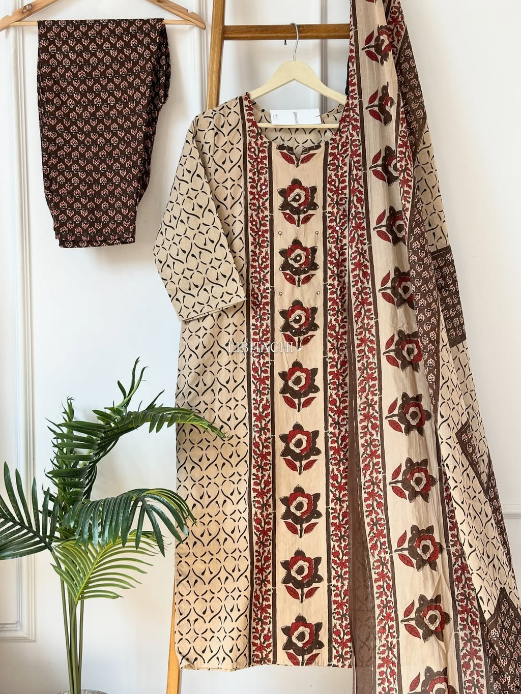 Aashritha Premium Cotton Handwork Kurti with Pant & Dupatta