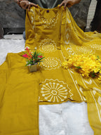 Nyra Pure Cotton Tubelight Work Kurti with Pant & Mal Cotton Dupatta
