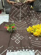 Ishika Cotton Bandhani Print Kurti with Pant & Mulmal Dupatta