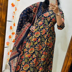 Reyanshi Designer Cotton Bandhani Kurti with Pant & Mulmal Dupatta