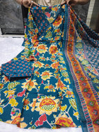 Reyanshi Designer Cotton Bandhani Kurti with Pant & Mulmal Dupatta