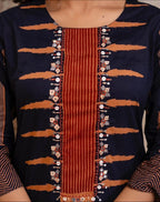 Vihana Cotton Embroidered Kurti with Pant & Dupatta