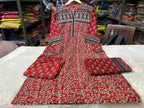 Eshita Handblock Print Cotton Straight Kurta with Palazzo & Dupatta