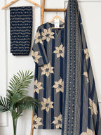 Vasudha Cotton Handwork Kurti with Pant & Malmal Dupatta