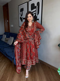 Vaidehi Floral A-Line Cotton Kurti with Pant & Dupatta