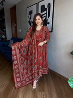 Vaidehi Floral A-Line Cotton Kurti with Pant & Dupatta
