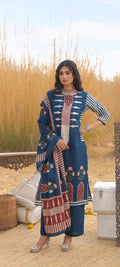 Charvi Pure Cotton Embroidered Kurti with Pant & Dupatta