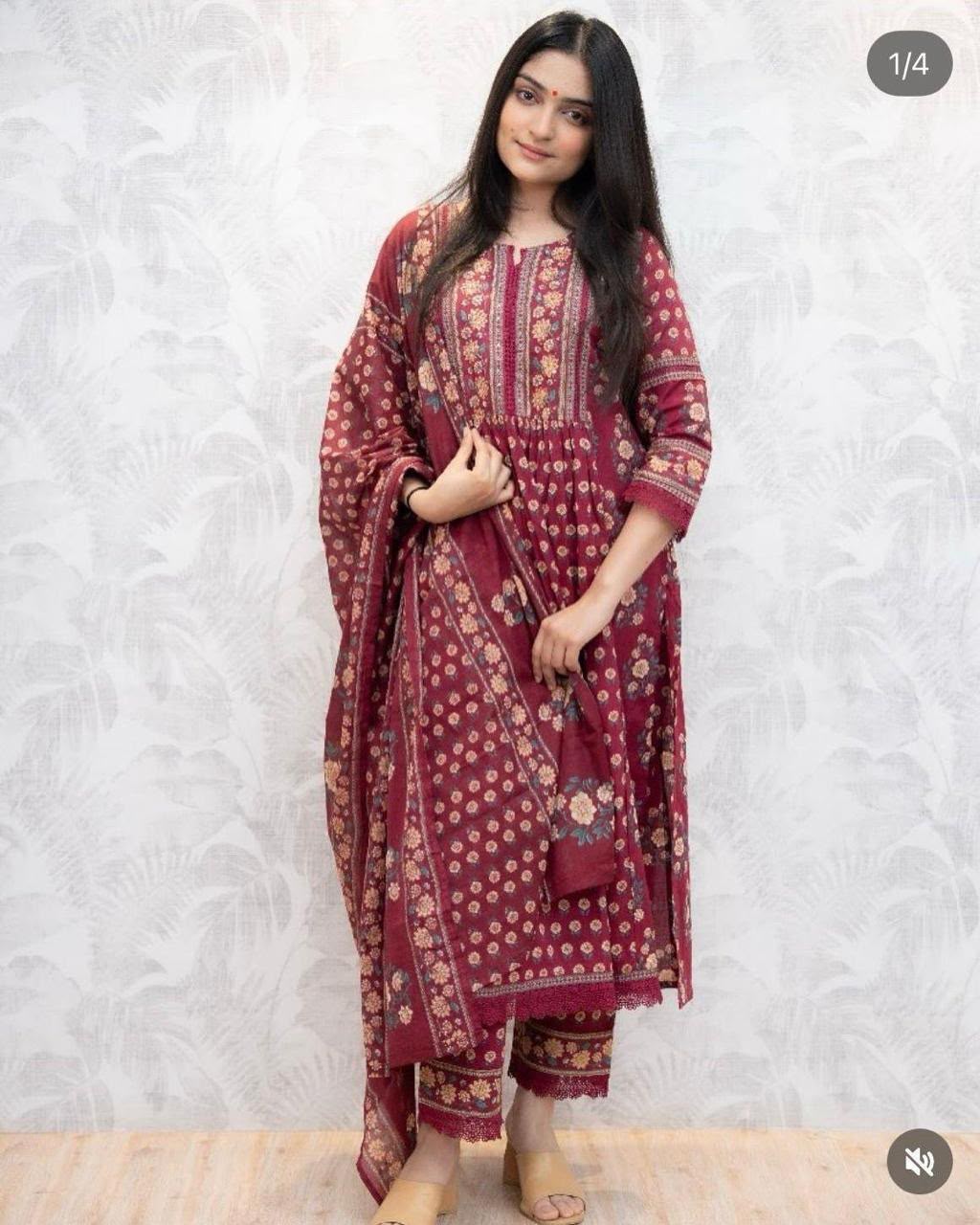 Aarini Premium Cotton Adda Work Kurti with Pant & Dupatta