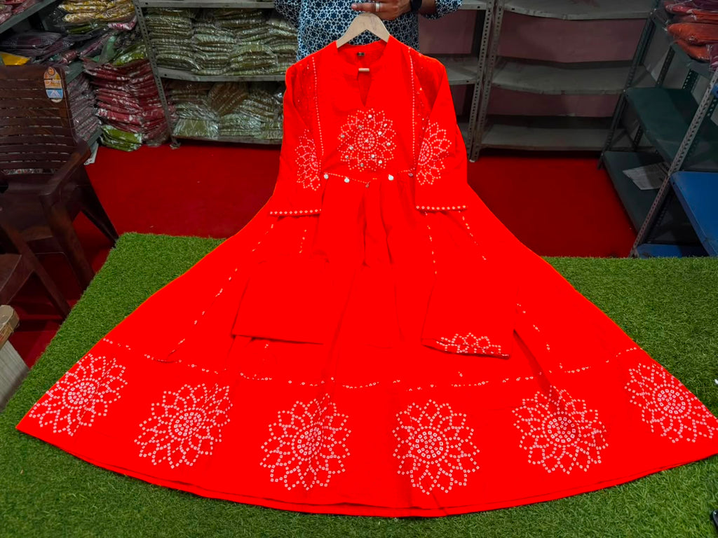 Anvika Cotton Handwork Kurti with Pant & Malmal Dupatta