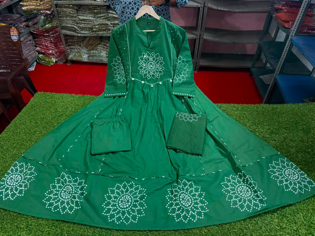 Anvika Cotton Handwork Kurti with Pant & Malmal Dupatta