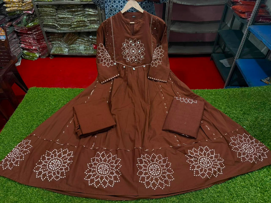 Anvika Cotton Handwork Kurti with Pant & Malmal Dupatta