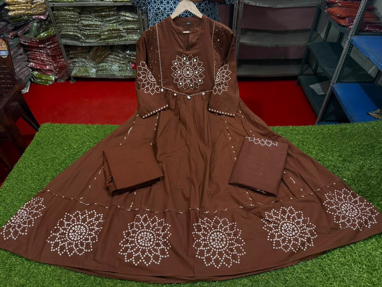 Anvika Cotton Handwork Kurti with Pant & Malmal Dupatta