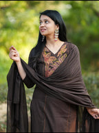 Zivara Pure Cotton Embroidered Kurti with Pant & Mul Cotton Dupatta