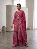 Ridhanya Fendi Silk Embroidered Kurta Set with Bottom & Dupatta