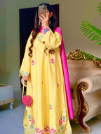 Aarvanya Pure Silk Embroidered Set with Multi-Needle Sequin Work Kurta Palazzo Set