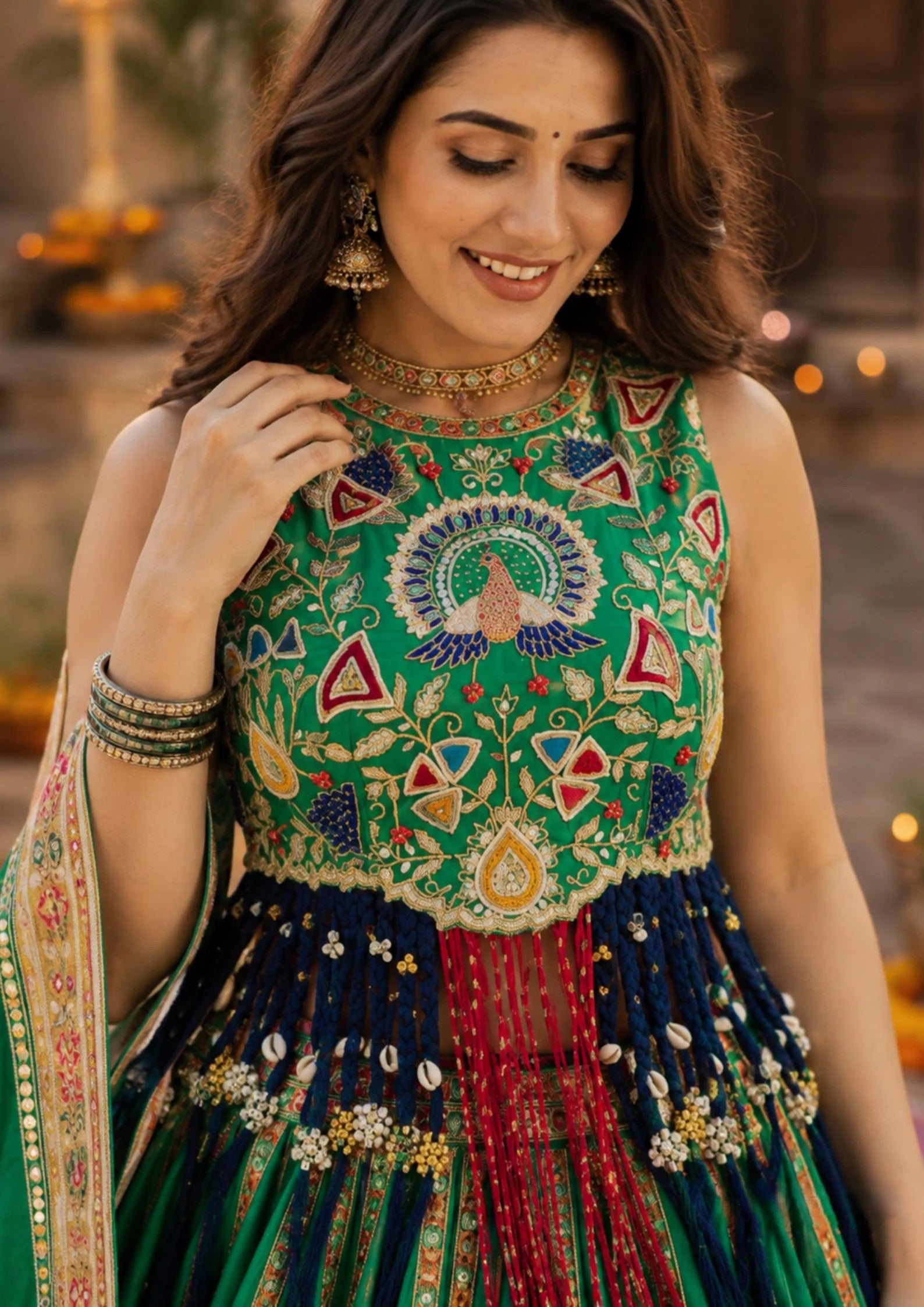 Kashmira Maslin Cotton Digital Print Lehenga Set with Stitched Choli & Dupatta