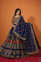 Devyani Muslin Cotton Digital Print Lehenga Set with Real Mirror Work & Latkan Dupatta