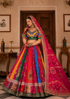 Anvisha Muslin Cotton Digital Print & Mirror Work Lehenga with Blouse & Dupatta