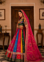 Anvisha Muslin Cotton Digital Print & Mirror Work Lehenga with Blouse & Dupatta