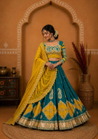Madhulika Muslin Cotton Mirror Work Lehenga Choli Set with Dupatta