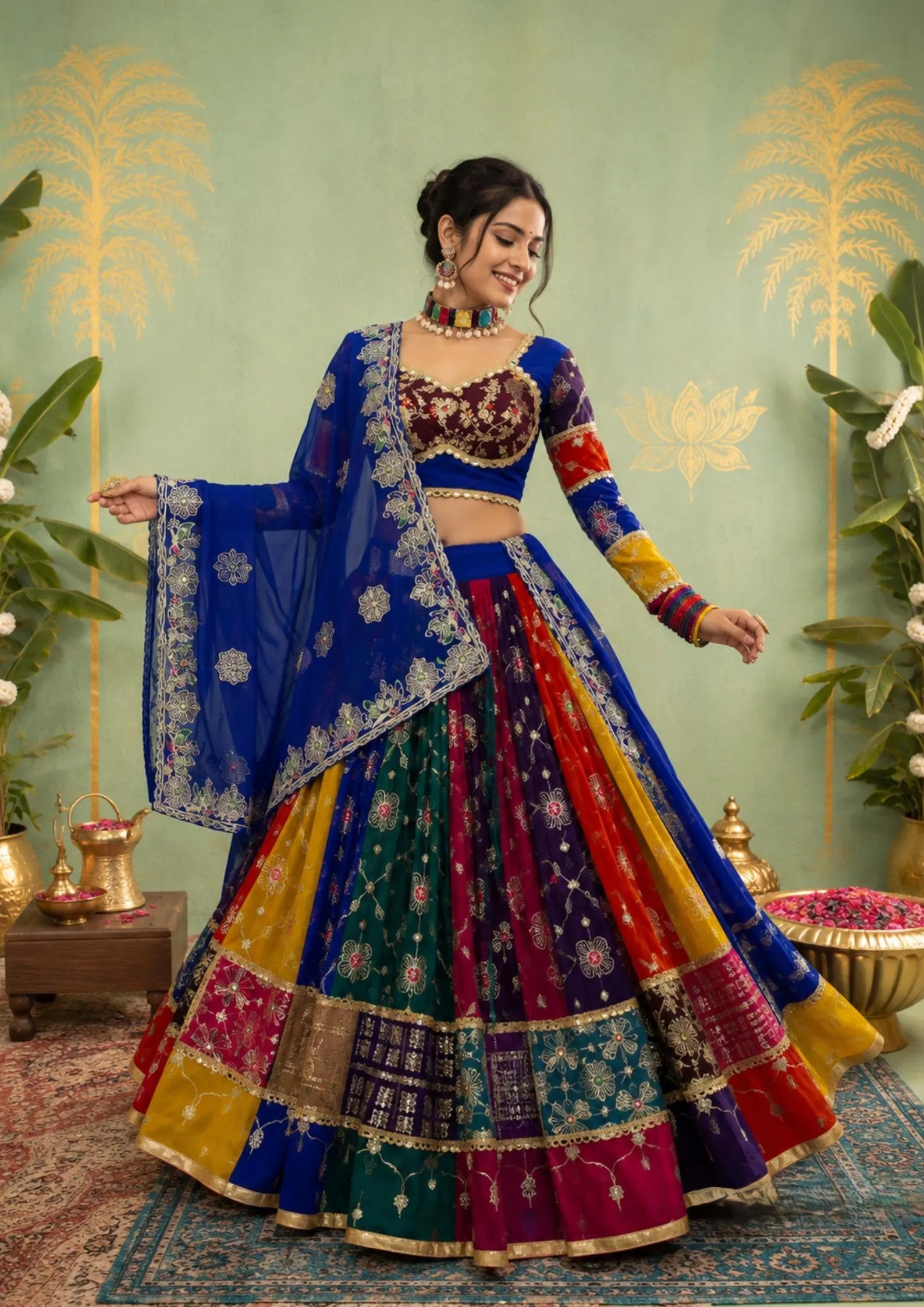 Ameera Georgette Thread & Sequins Work Lehenga with Choli & Dupatta
