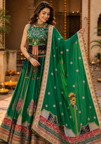 Kashmira Maslin Cotton Digital Print Lehenga Set with Stitched Choli & Dupatta