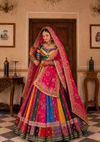 Anvisha Muslin Cotton Digital Print & Mirror Work Lehenga with Blouse & Dupatta