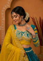 Madhulika Muslin Cotton Mirror Work Lehenga Choli Set with Dupatta