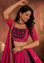 Aashvi Muslin Cotton Digital Print & Mirror Work Lehenga Choli Set with Dupatta