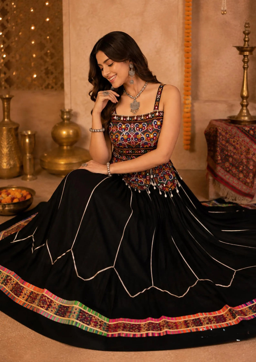 Kashvi Rayon Lehenga with Embroidered Banglory Blouse