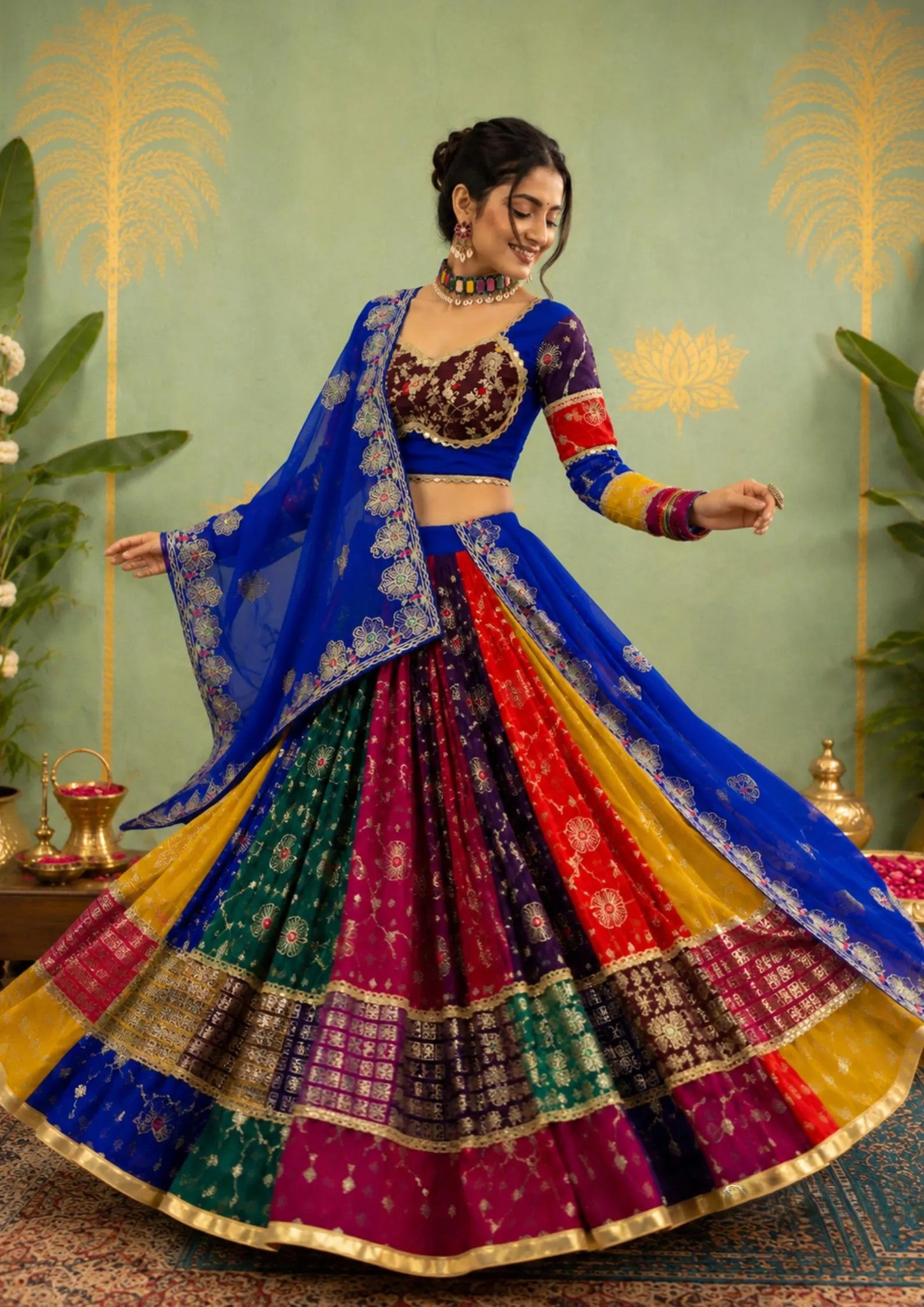 Ameera Georgette Thread & Sequins Work Lehenga with Choli & Dupatta