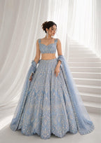 Rivanya Silk Dori & Sequins Work Lehenga Choli with Net Dupatta